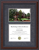 Lee University Diploma Frame with Campus Lithograph