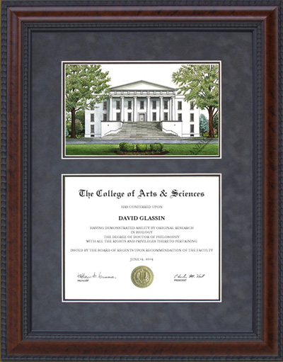 Transylvania University (Transy) Diploma Frame with Campus Lithograph