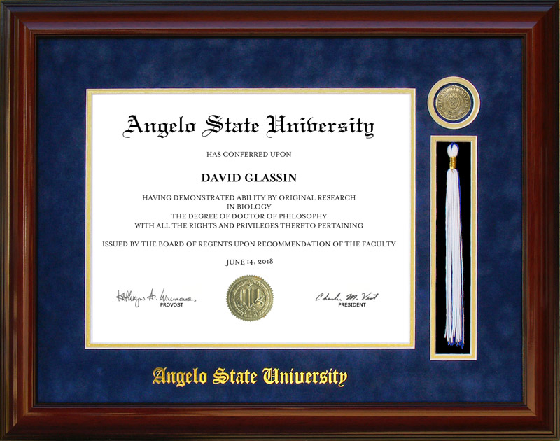 Angelo State University Tassel Diploma Frame Wordyisms