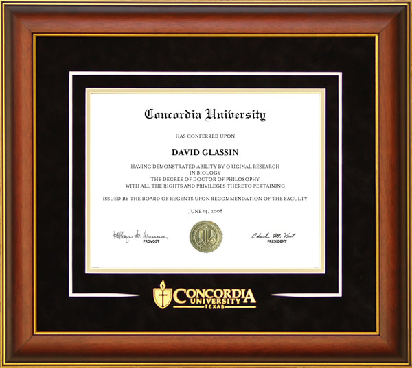 Concordia University Texas Classic Diploma Frame Wordyisms