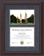 Howard Payne University (HPU) Diploma Frame with Campus Lithograph