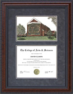 Hardin-Simmons University (HSU) Diploma Frame with Campus Lithograph