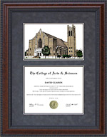 McMurry University Diploma Frame with Campus Lithograph