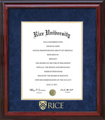 Rice University Classic Diploma Frame