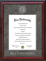 Rice Designer Diploma Frame