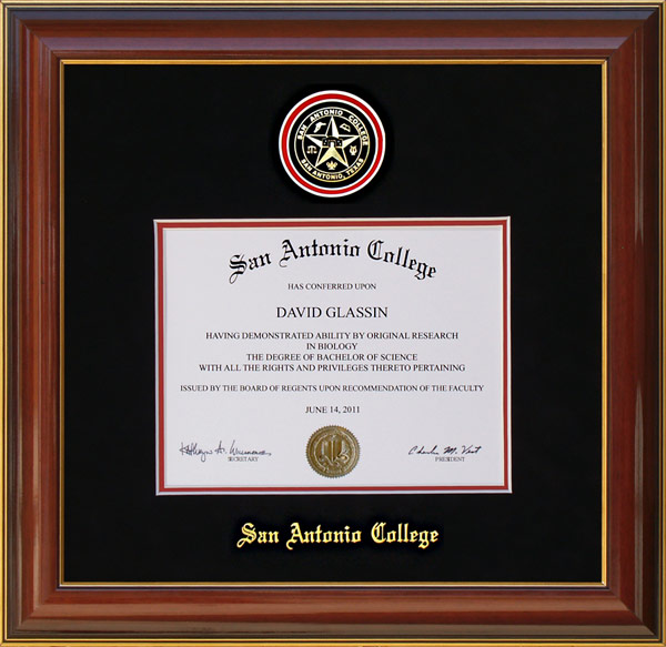 San Antonio College Designer Diploma Frame Wordyisms