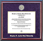 SFA Diploma Frame with embossed purple suede mat