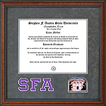 SFA Grey Suede Diploma Frame with Bevel Cut Logo