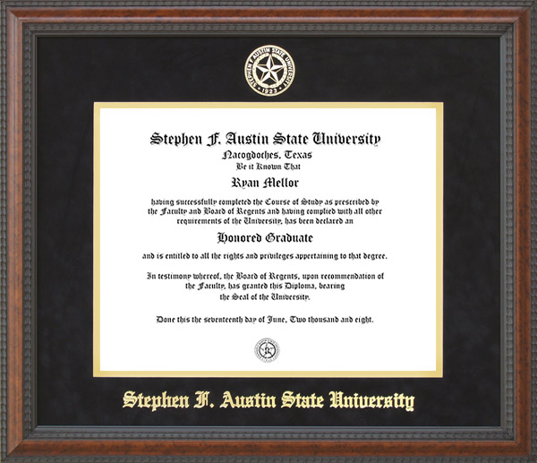 SFA Classic Diploma Frame with Gold Embossed Mat Wordyisms