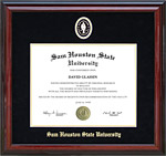 Sam Houston Cherry Diploma Frame with Embossed Suede Mat