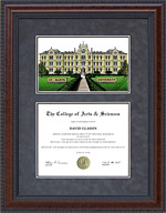 St. Mary's University Document Frame with Campus Lithograph