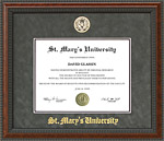 St. Mary's Diploma Frame with Gray Suede Mat & Gold Embossing