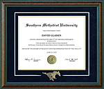 SMU Diploma Frame with Embossed Mustang