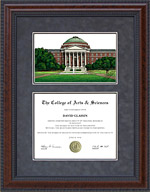 Southern Methodist University (SMU) Frame with Campus Lithograph