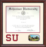 Schreiner University Diploma Frame with Bevel Cut Logo