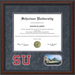 Schreiner University Diploma Frame with Grey Suede Mat