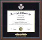TAMU-C Diploma Frame with Embossed Logo in Black Suede