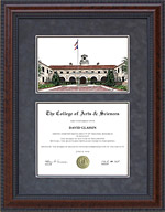 Texas A&M University, Kingsville (TAMUK) Diploma Frame with Campus Lithograph