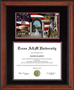 Texas A&M Ascot Diploma Frame with Campus Photo