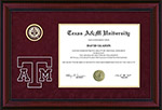 Texas A&M Diploma Frame with Bevel-Cut Logo