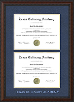 TCA Double Diploma Frame with Etched Logo