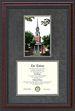 Texas Christian University (TCU) Diploma Frame with Campus Lithograph
