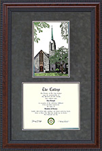Texas Lutheran University (TLU) Diploma Frame with Campus Lithograph
