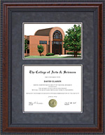 Tarleton State University Diploma Frame with Campus Lithograph