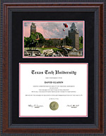 Texas Tech Diploma Frame with Suede Mat and Campus Photo