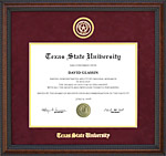 Texas State Diploma Frame with Embossed School Seal
