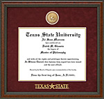 Texas State Logo Diploma Frame with Custom Medallion
