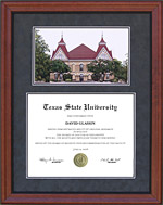 SWT / Texas State Ascot Diploma Frame with Signed Lithograph