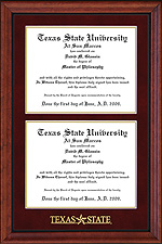 Texas State Double Diploma Frame