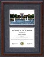 University of Houston (UH) Document Frame with Campus Lithograph