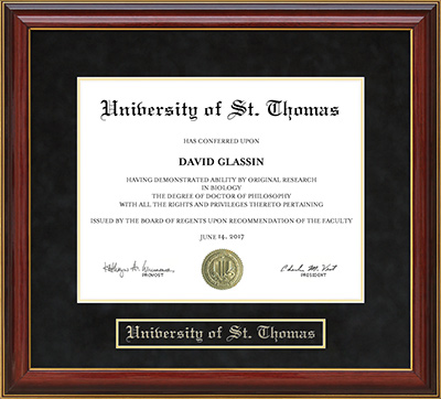 University of St. Thomas (UST) Mahogany Diploma Frame