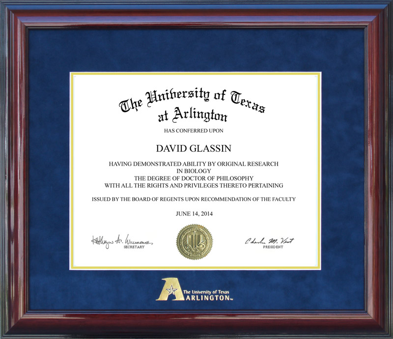 UT Arlington Diploma Frame with Embossed Logo: Wordyisms
