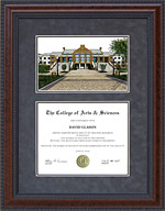 UT Arlington (UTA) Document Frame with Campus Lithograph