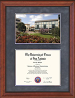 UT San Antonio (UTSA) Diploma Frame with Campus Lithograph