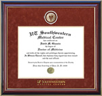 UTSW Medical Center Diploma Frame with Orange Suede Mat