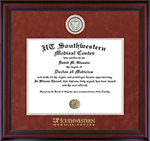 UTSWMC Diploma Frame in Mahogany with Suede Mat
