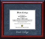 Wade College Embossed Diploma Frame