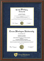 Texas Wesleyan Double Diploma Frame