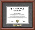 WTAMU Diploma Frame in Grey Suede