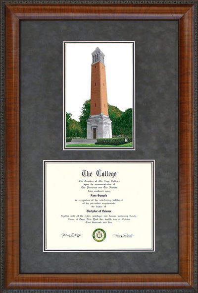 University of Alabama, Tuscaloosa (UA) Diploma Frame with Campus Lithograph