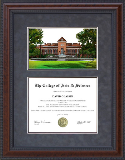 University of Arizona (UA) Diploma Frame with Campus Lithograph