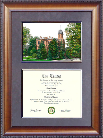 University of Colorado (CU) Diploma Frame with Campus Lithograph