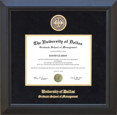 The UD Graduate School of Management Diploma Frame
