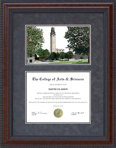 University of Detroit, Mercy (UDM) Diploma Frame with Campus Lithograph