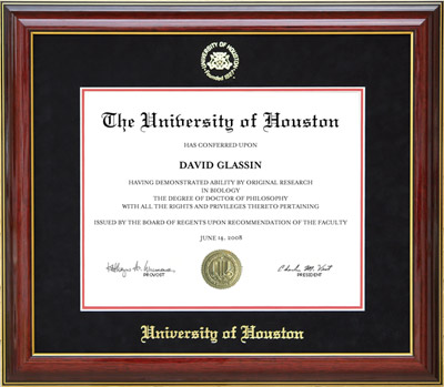 UH Diploma Frame with Gold Embossed Mat
