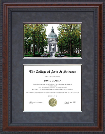 US Naval Academy (USNA) Diploma Frame with Campus Lithograph